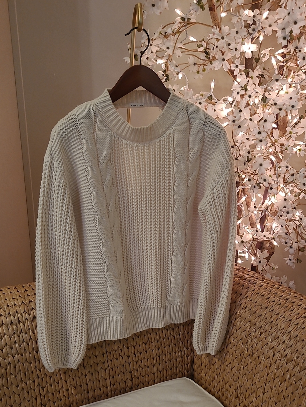 Cable Knit Crewneck Sweater